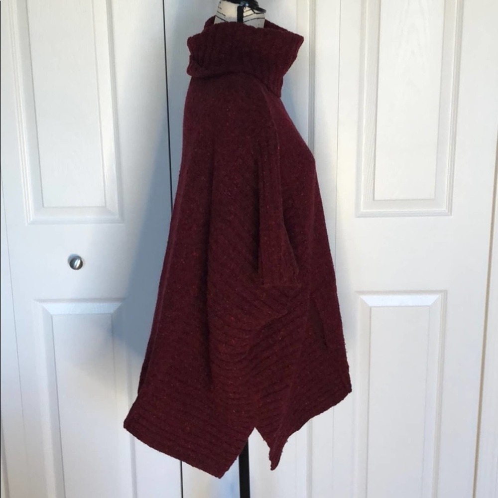 ATHLETA Donegal Passage Warm Wool Blend Marled Knit Poncho S/M - Picture 3 of 9